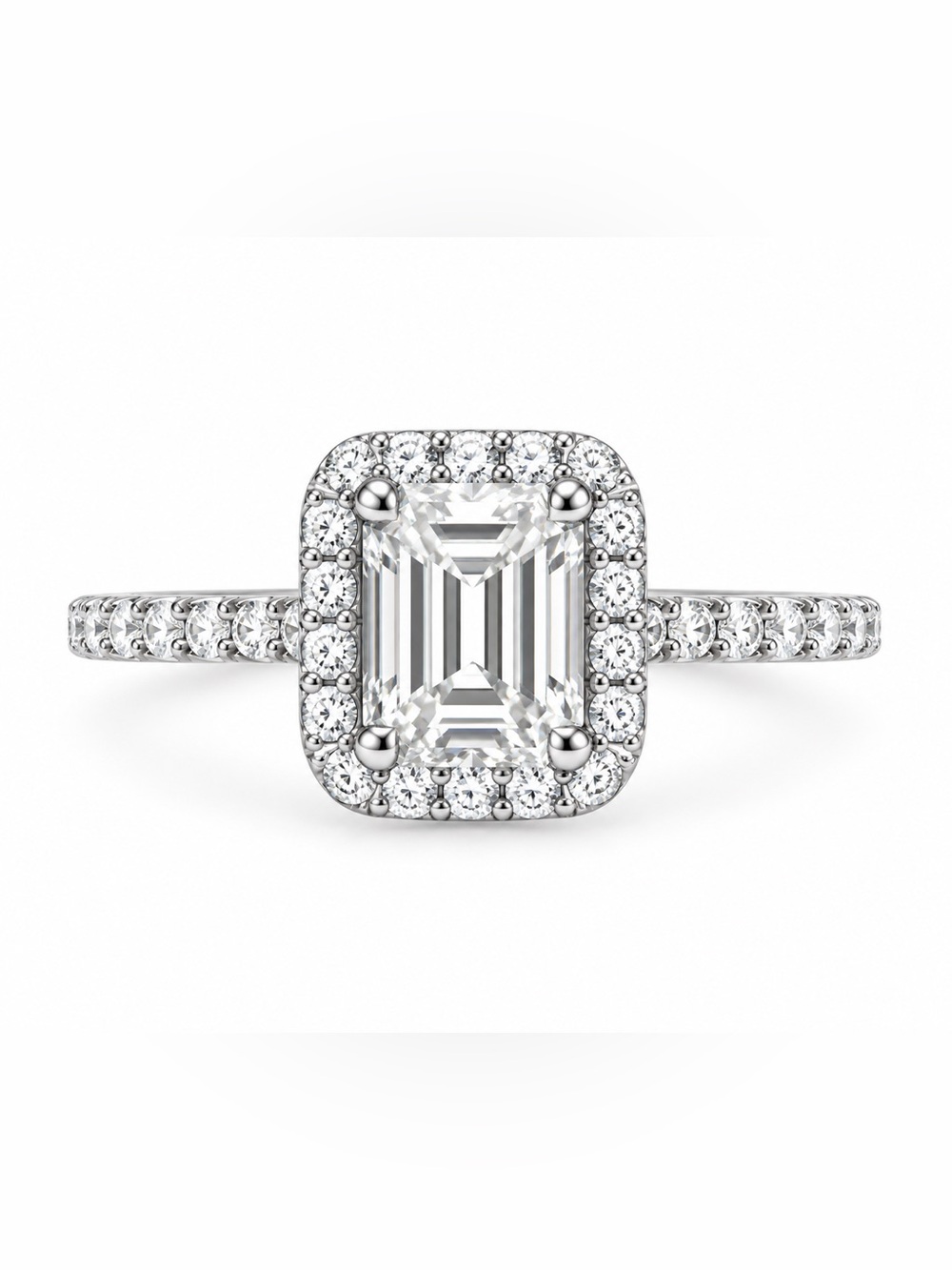 Emerald Cut Moissanite‎ ring size 8